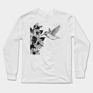 Hibiscus and hummingbird Long Sleeve T-Shirt